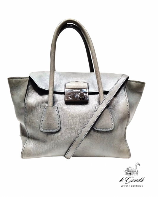 PRADA Twin Pocket Tote Grey