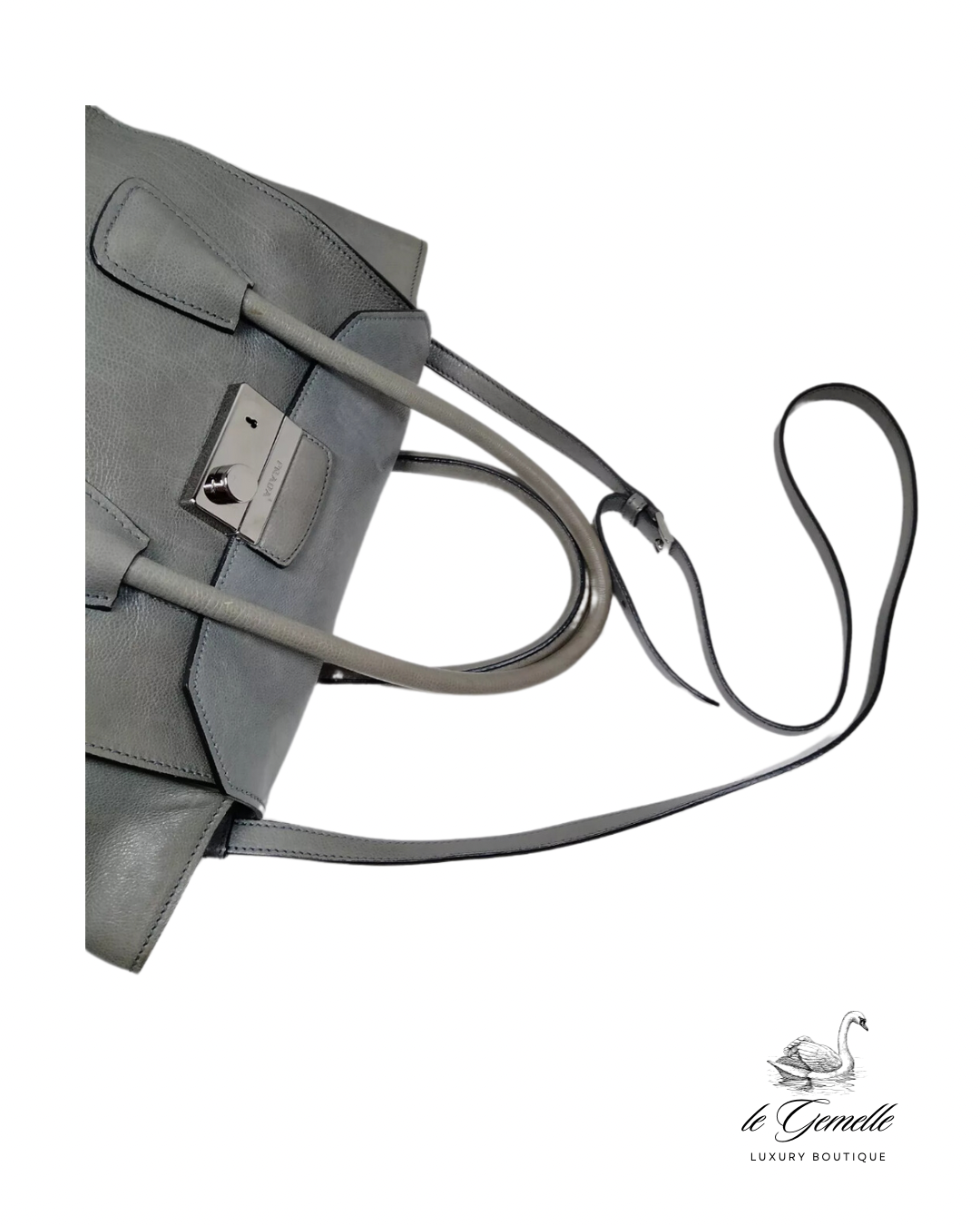 PRADA Twin Pocket Tote Grey